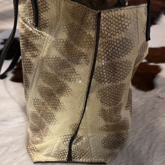 BMay Bags Embossed Python Soft Leather Essential Tote Purse Handbag - Picture 8 of 13